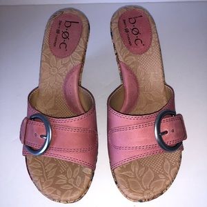 Born Concept Pink Buckle Wedge Sandal
